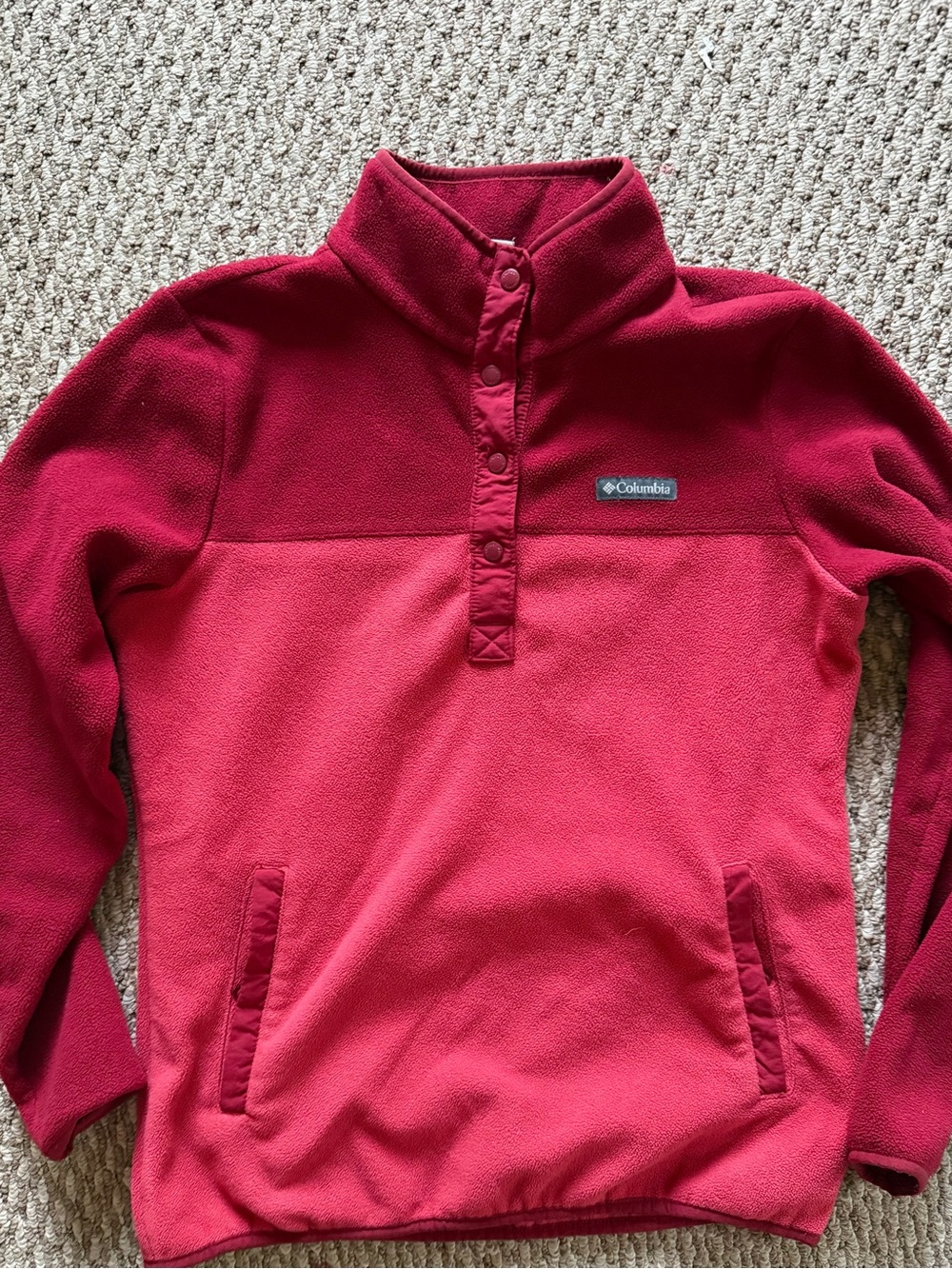 Columbia Women's Two-Tone Burgundy and Rose Fleece Pullover